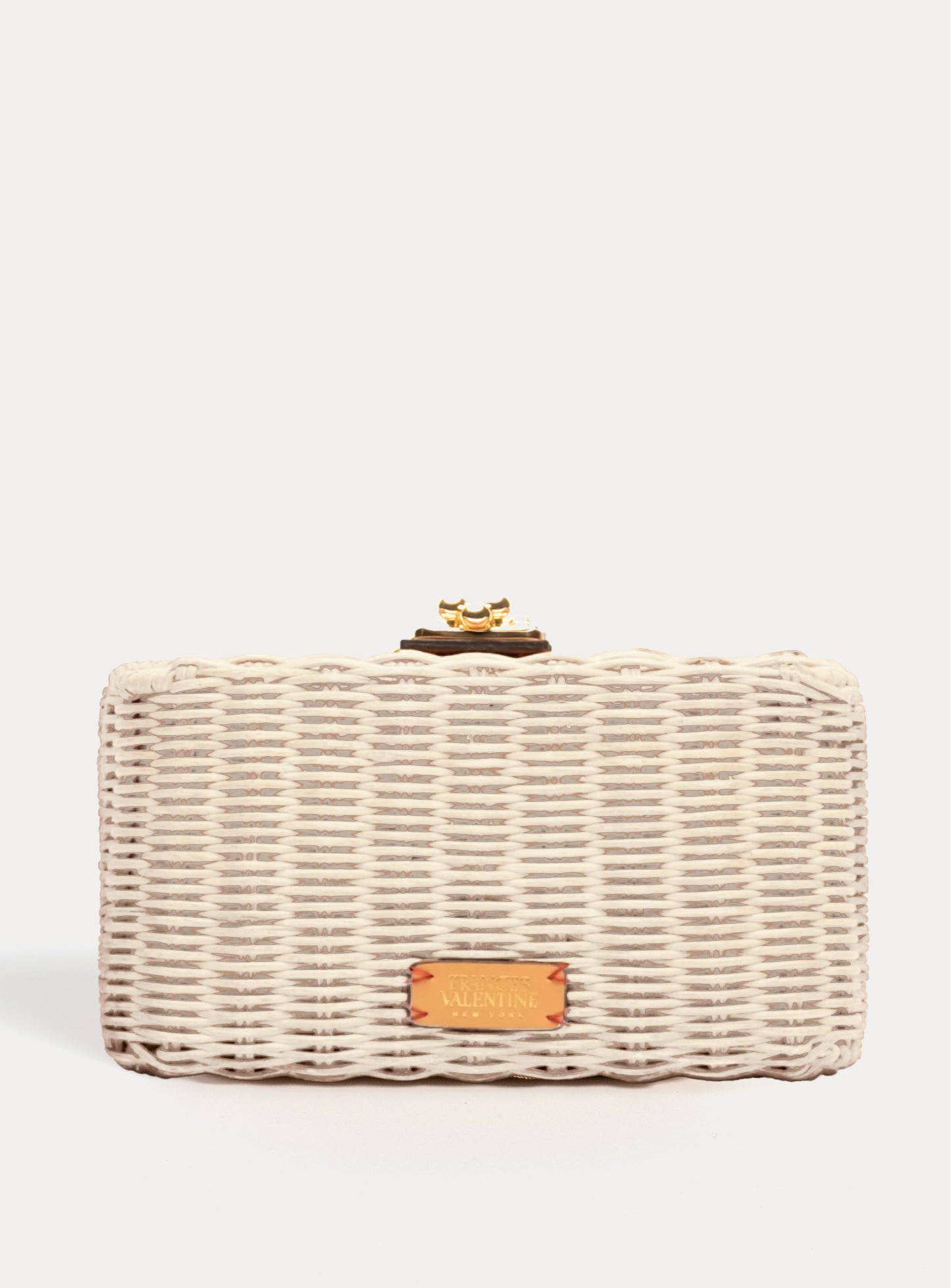Pepper Clutch Wicker w/Metal Chain Handle Wicker Off White OS
