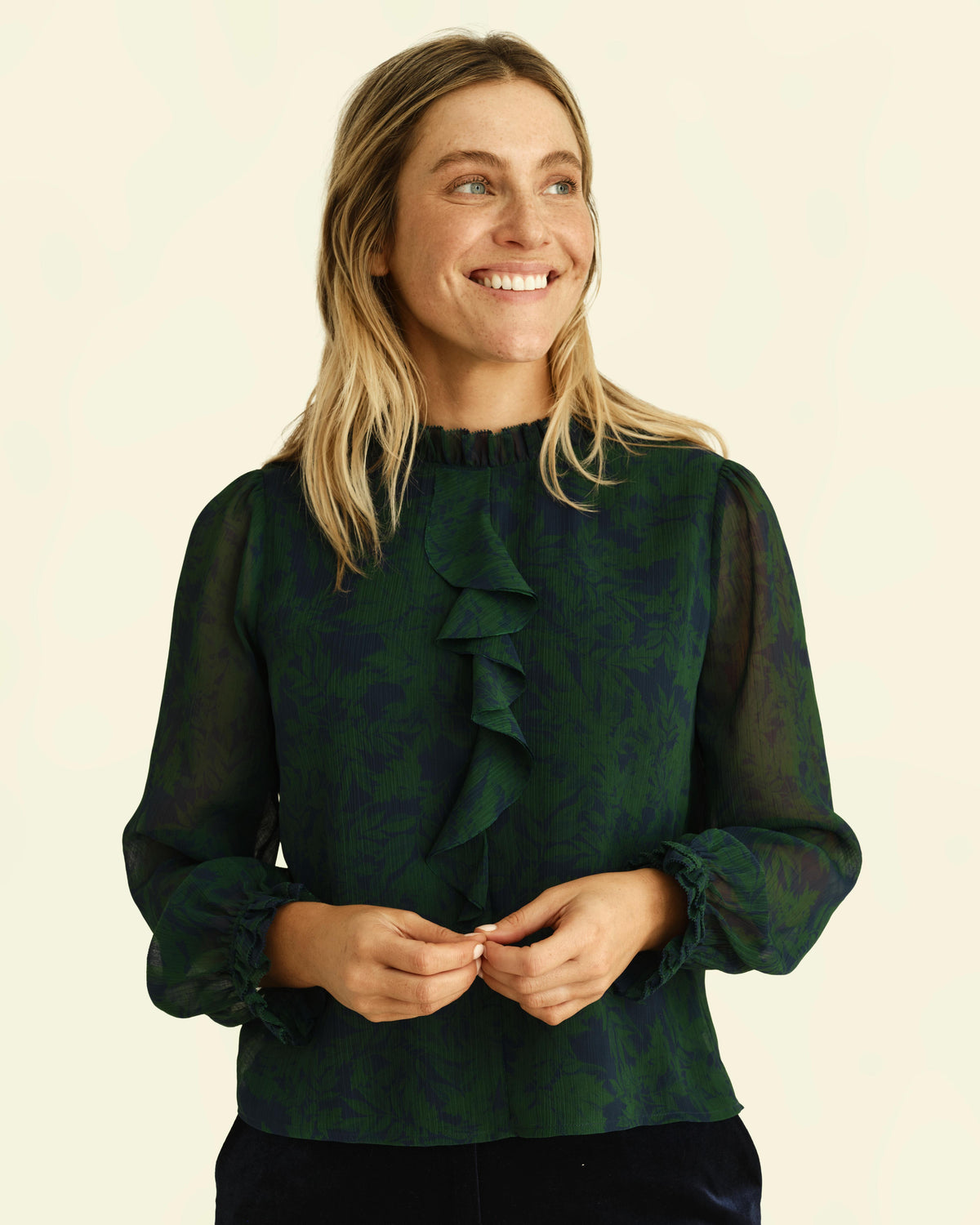 HO26 Cassie Top-Tualatin Hills Floral-Emerald