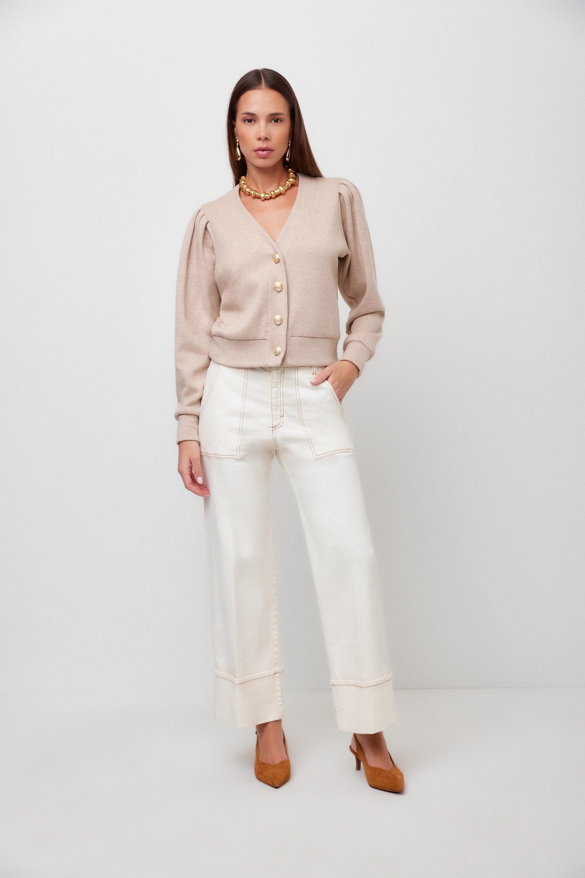 Patch Pocket Cuffed Jeans