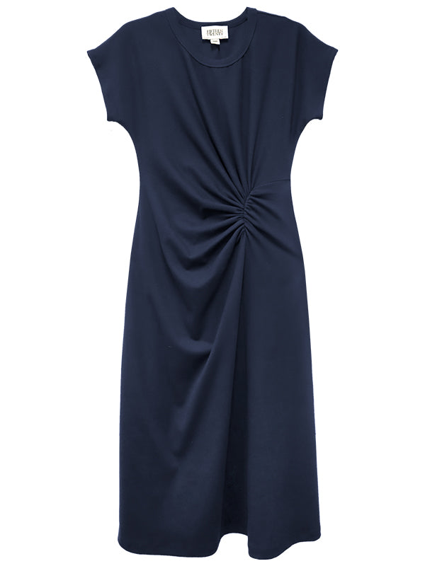 Aveline Side-Twist Midi Dress