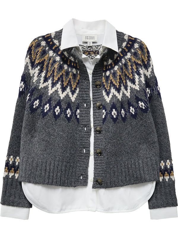 Alina Mixed Media Cardigan