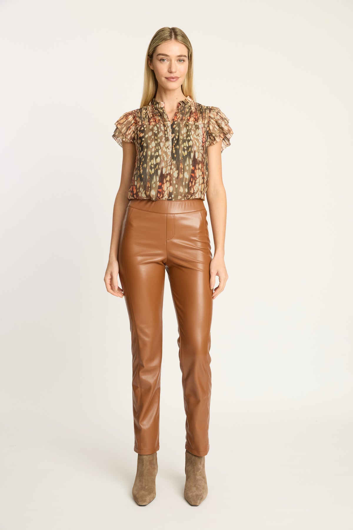 Santi Pant in Tobacco Vegan Leather