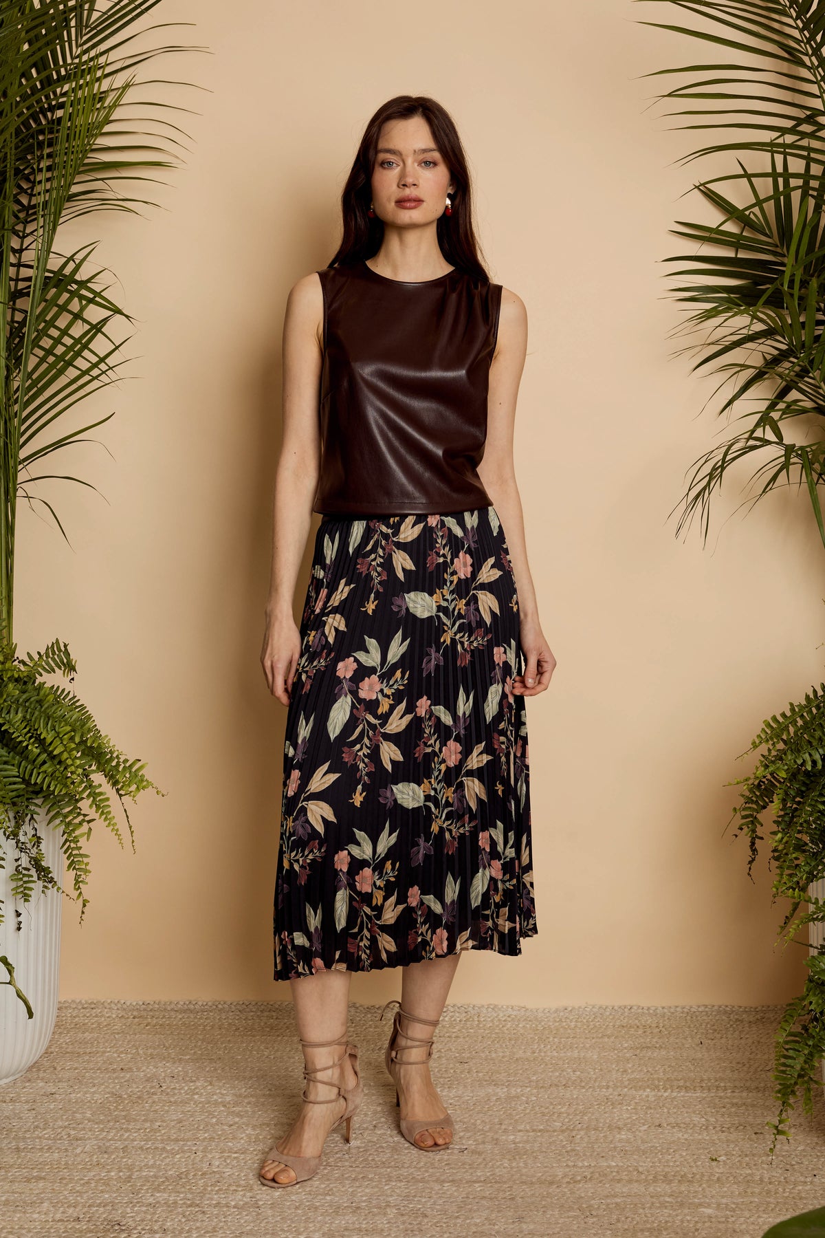 Jag Top in Chocolate Vegan Leather