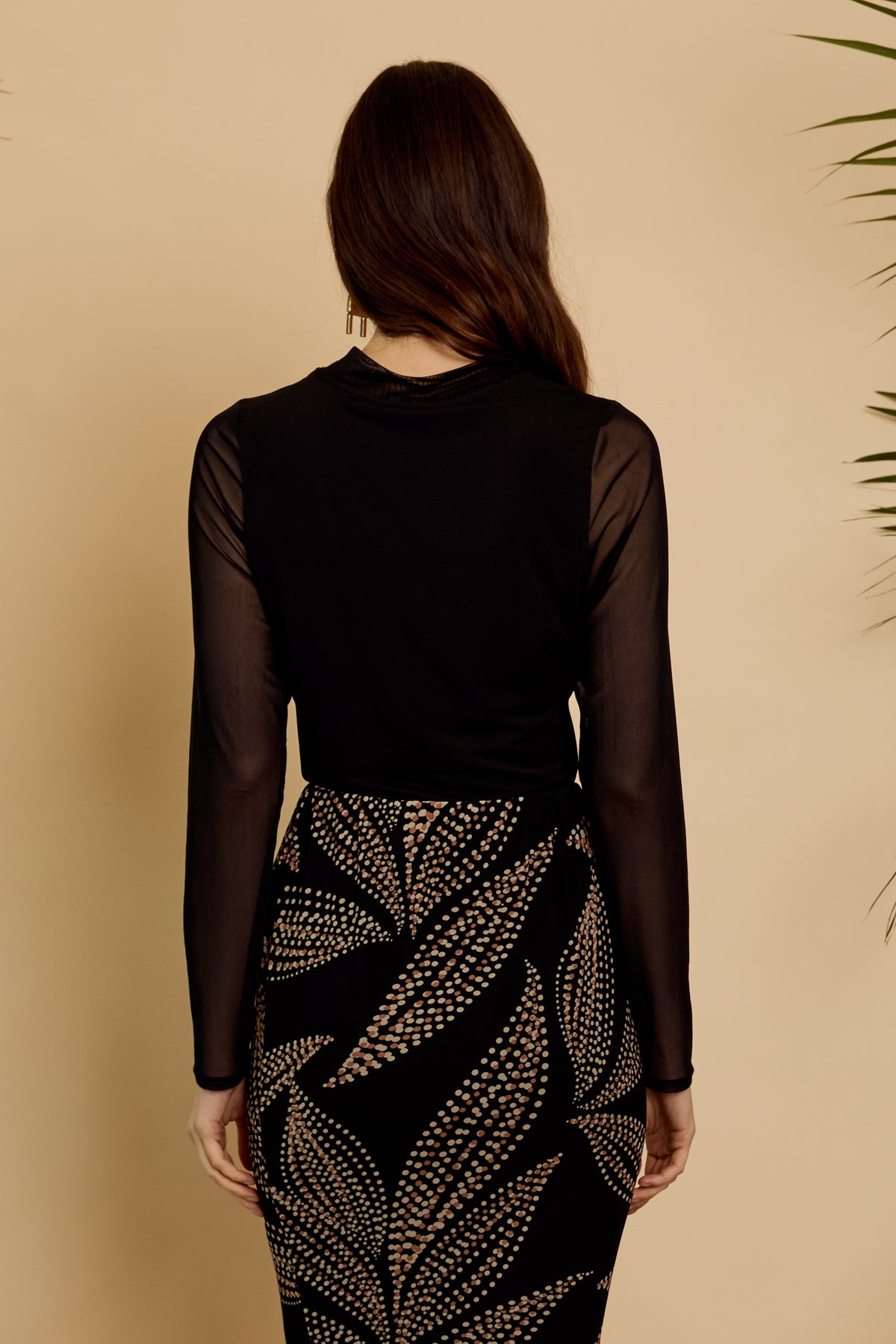 Marta Top in Black Powermesh