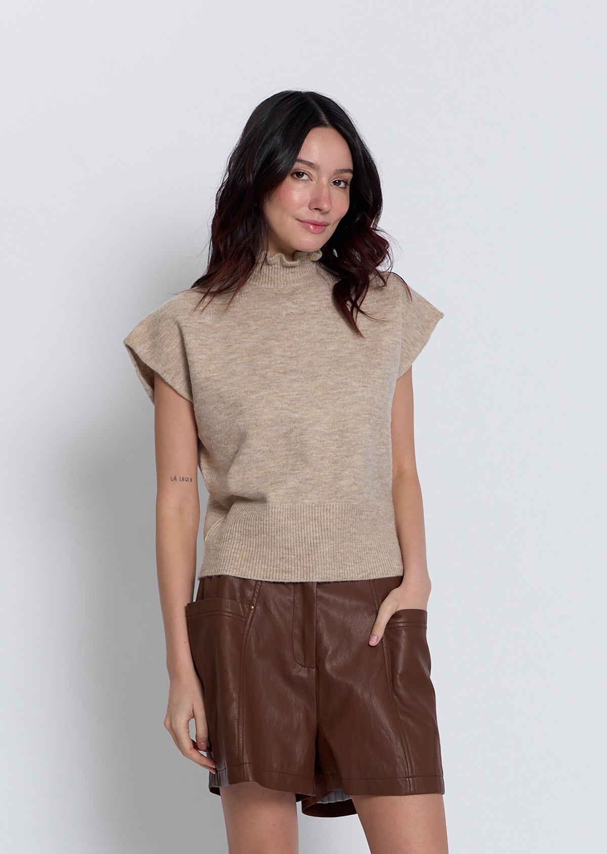 KATE RUFFLED COLLAR DOLMAN SWEATER