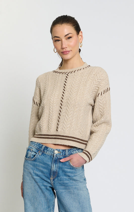 PHOEBE PATCHWORK CROPPED SWEATER
