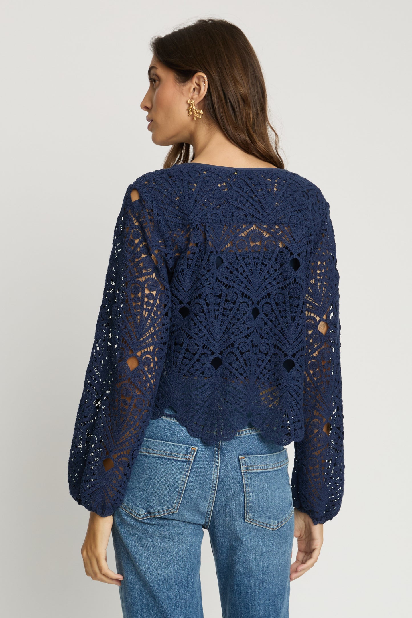 Jayde Top in Navy Lace