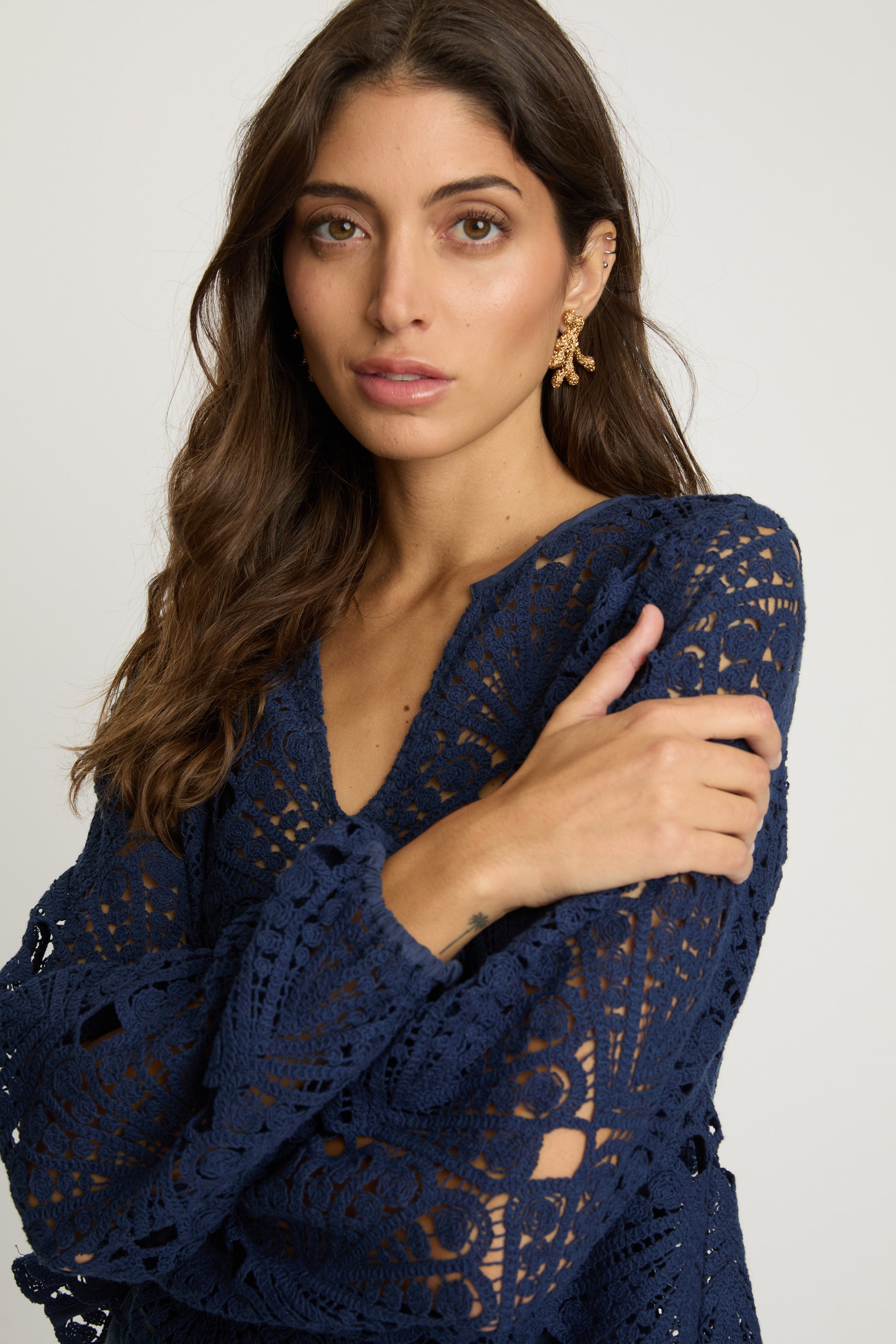 Jayde Top in Navy Lace