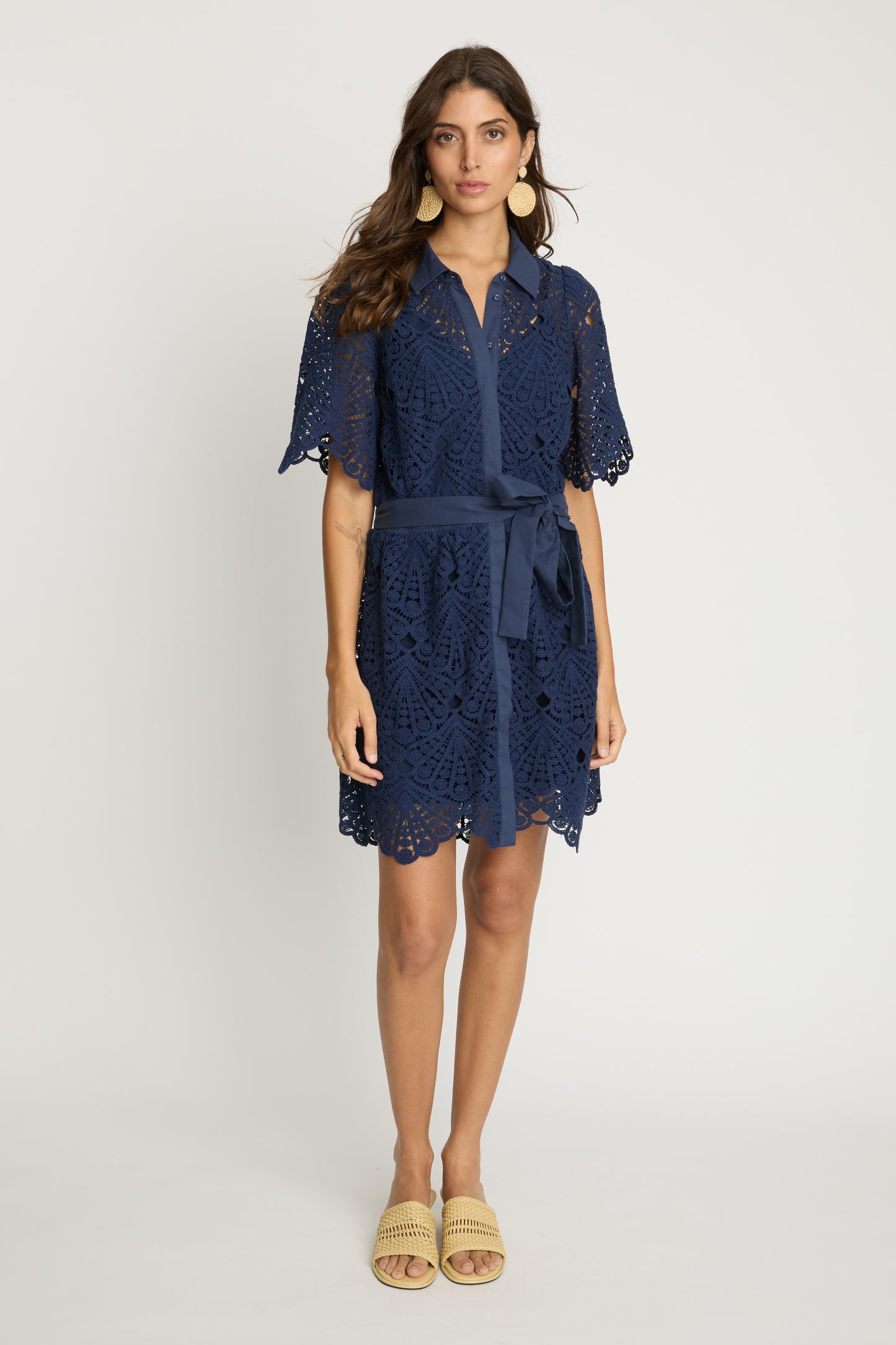 Eloise Dress in Navy Lace