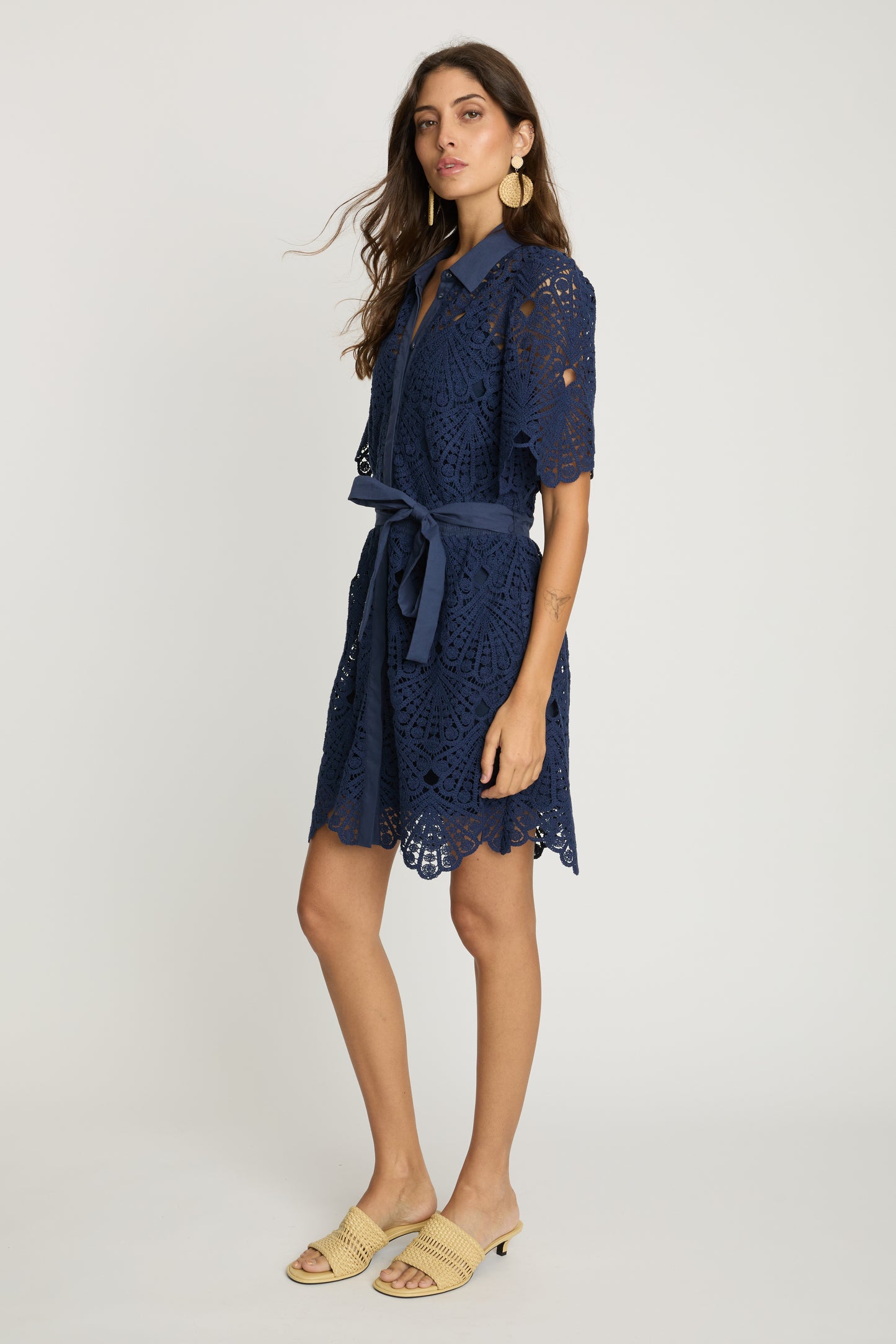 Eloise Dress in Navy Lace