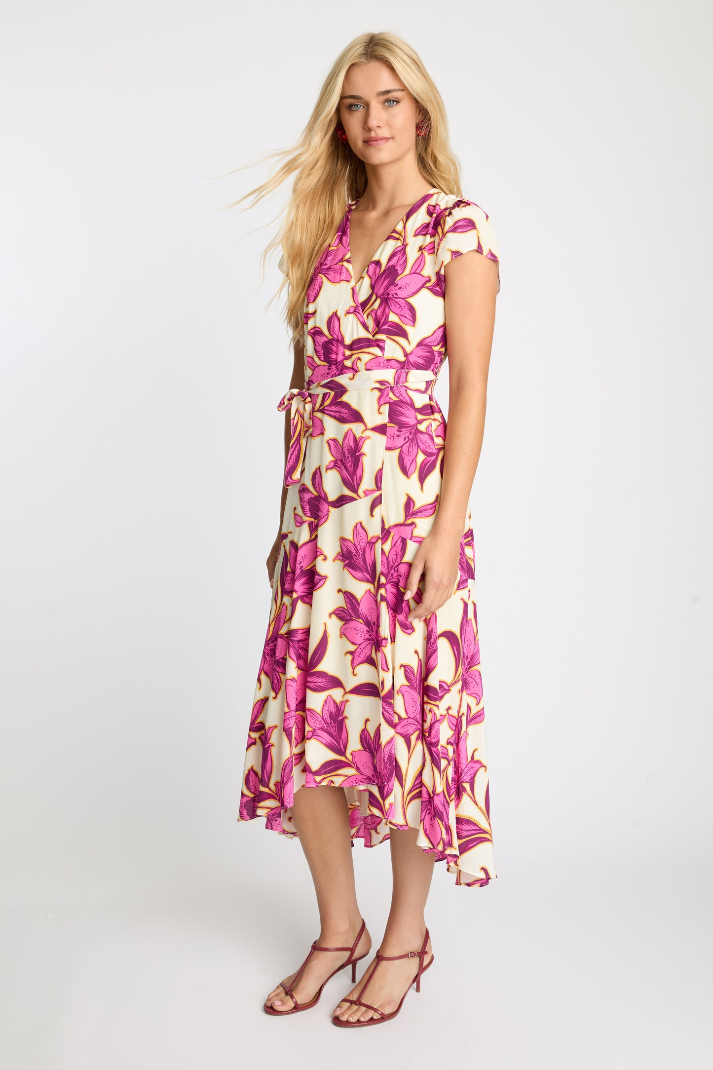 Lila Dress in Fuchsia Floret