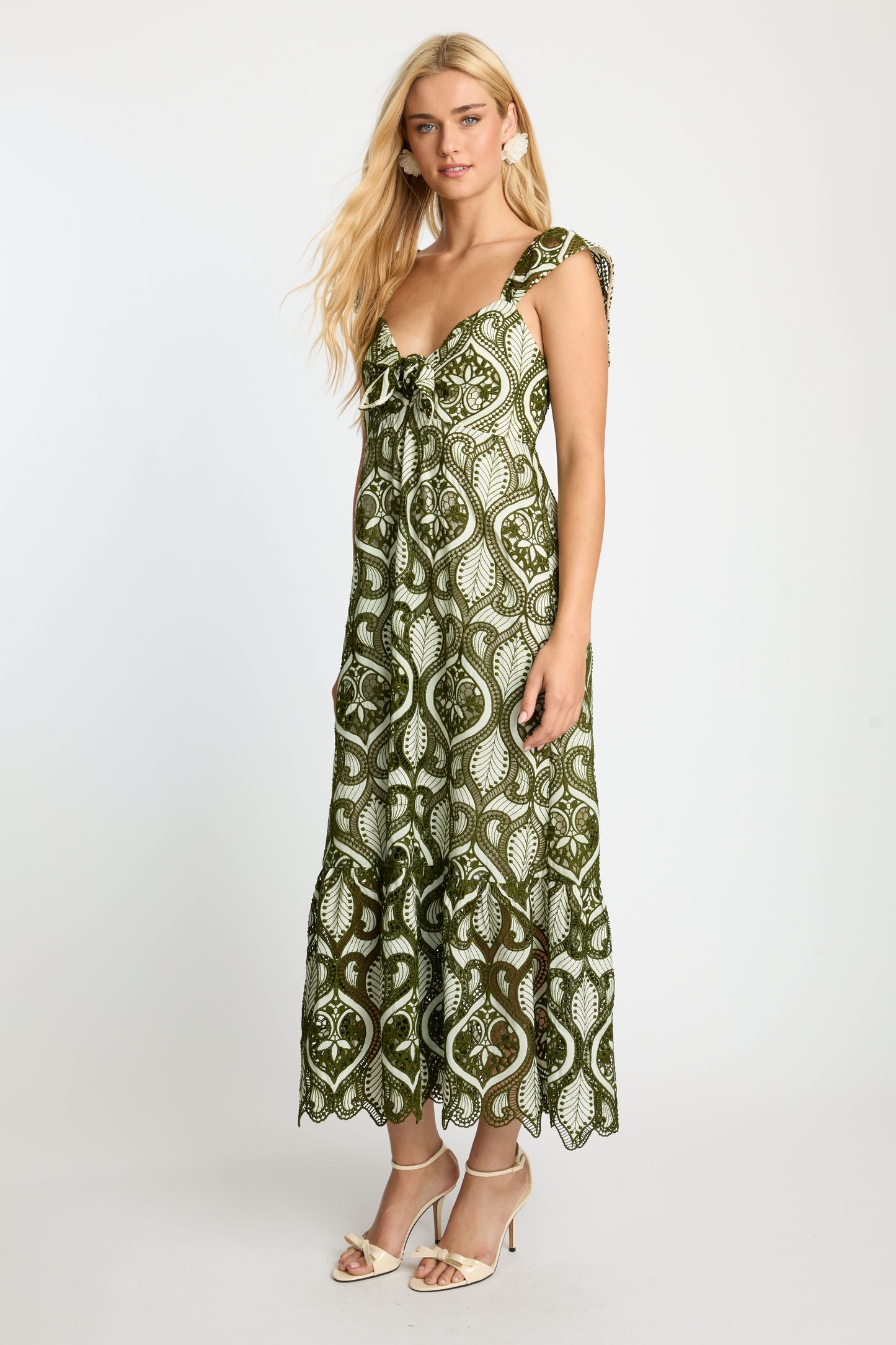 Gwen Dress in Loden Green Lace