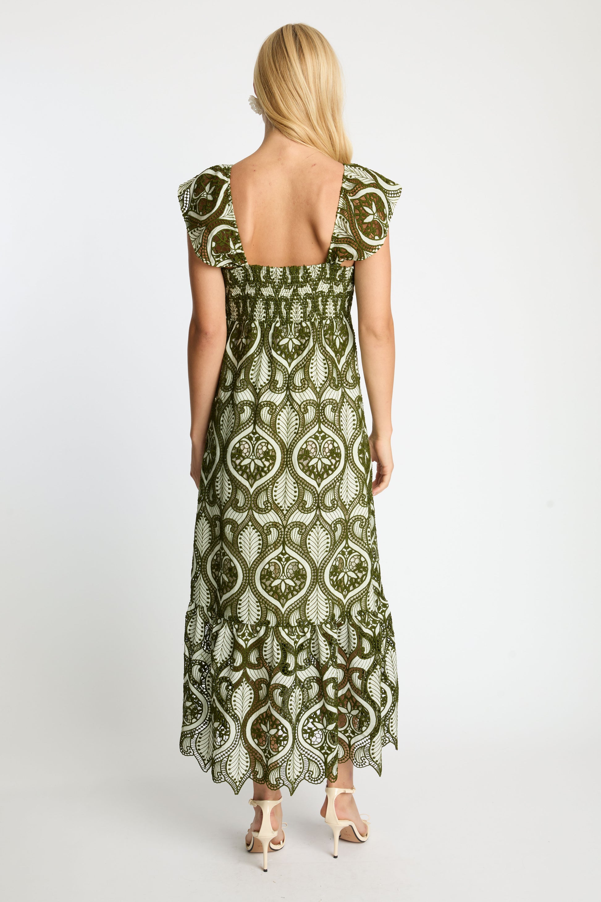 Gwen Dress in Loden Green Lace