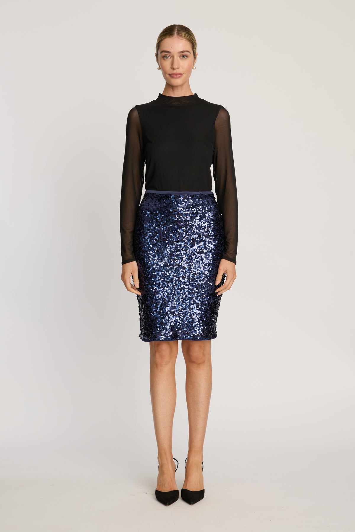 Tillie Skirt in Navy Sequin