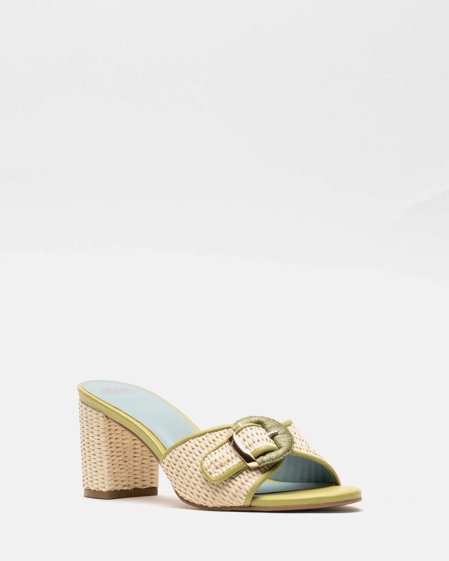 Taylor Buckle Heel Raffia Raffia Natural/Green