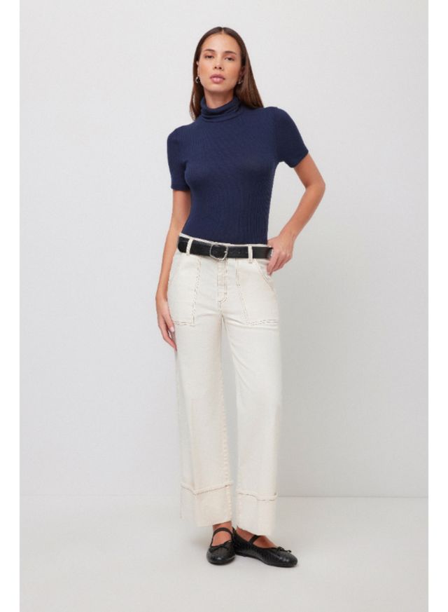 Patch Pocket Cuffed Jeans