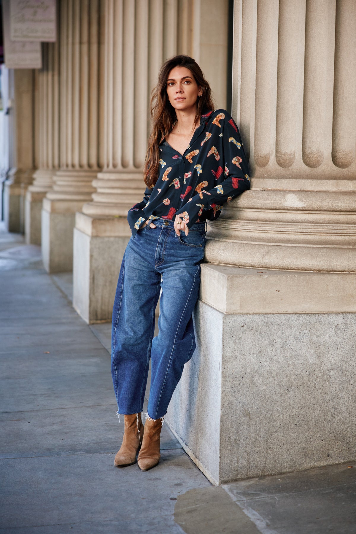 Daria French Cuff Silk Blouse - Boots