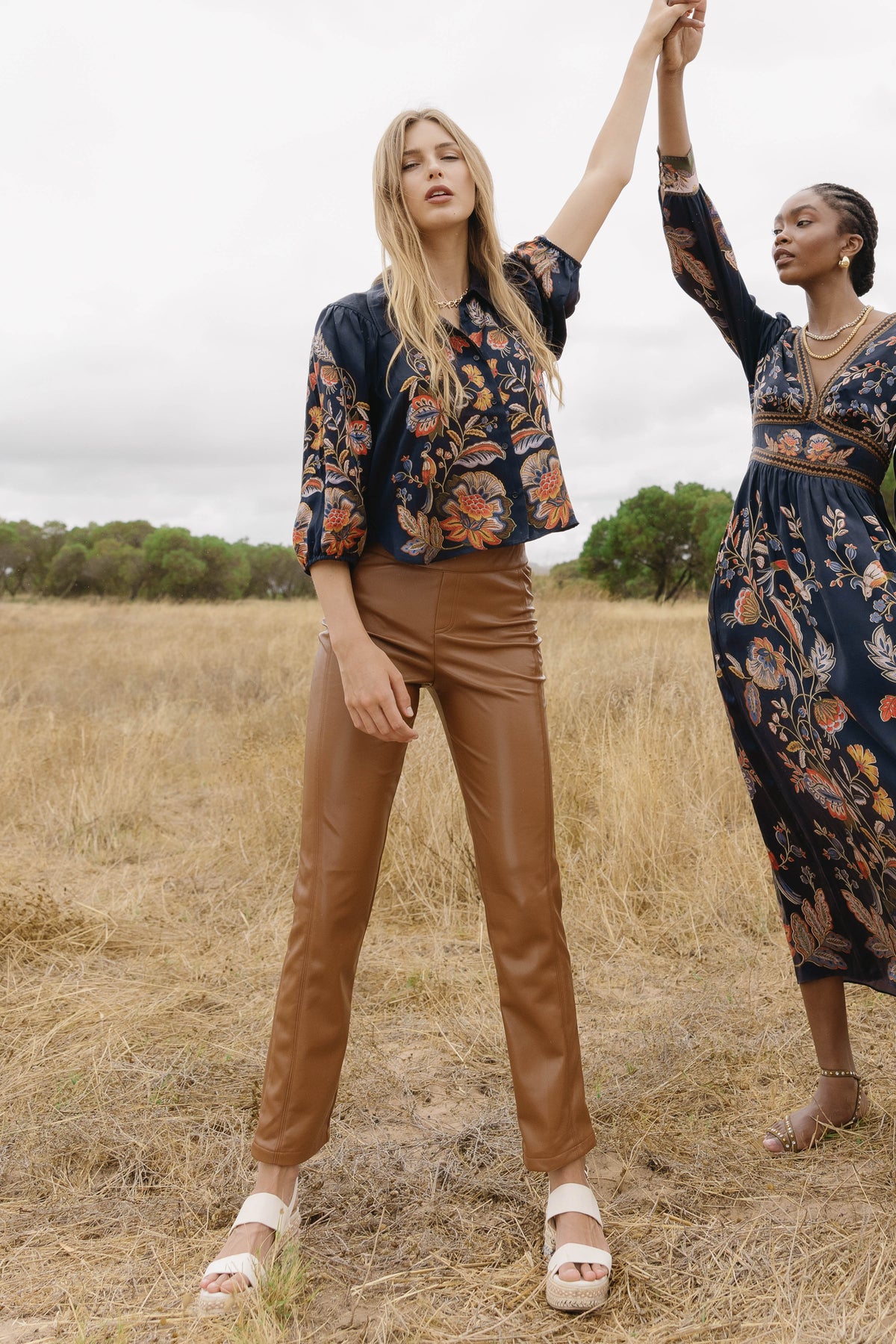 Santi Pant in Tobacco Vegan Leather