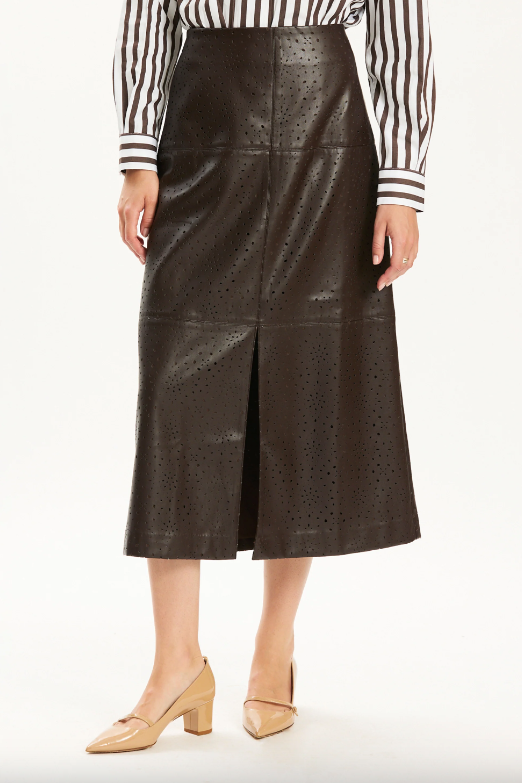 Punched Leather Skirt