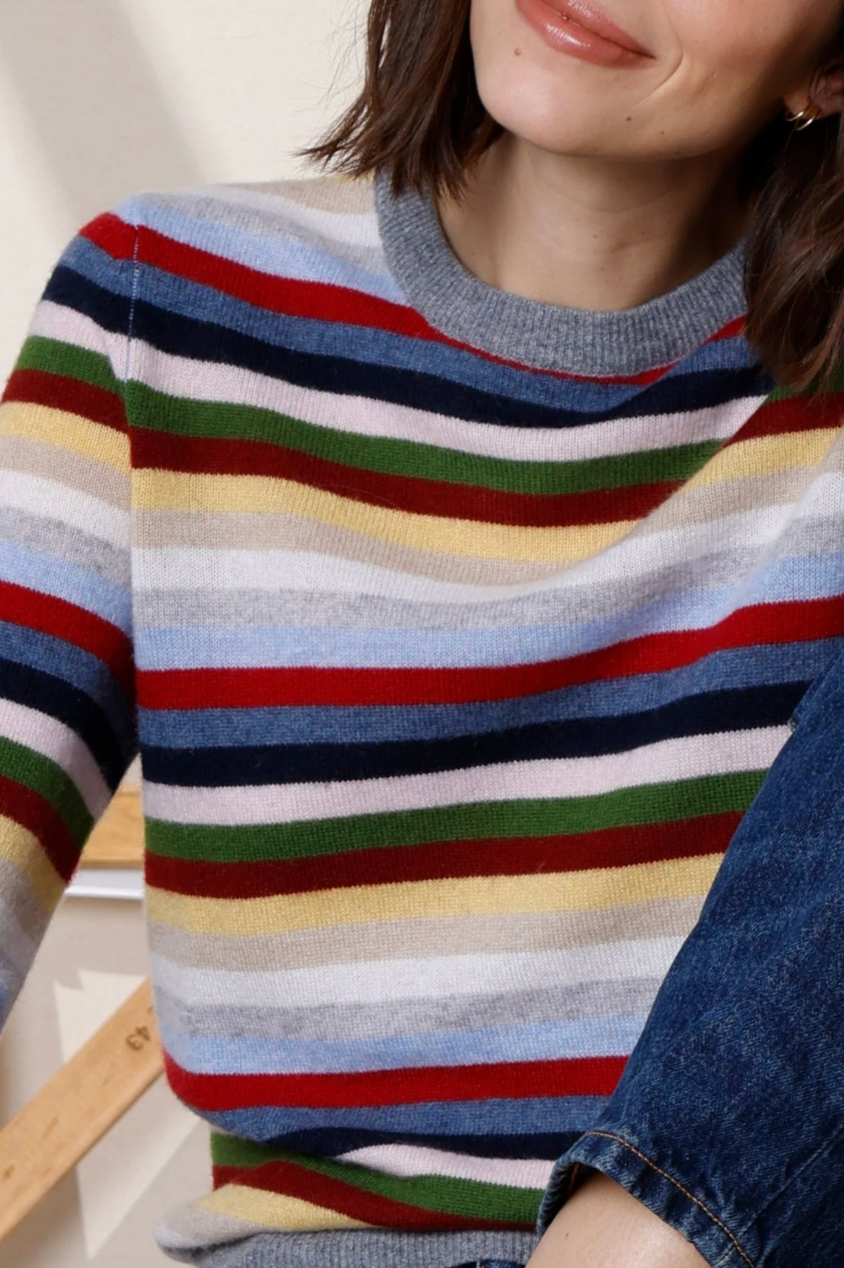 Striped Cashmere Crew