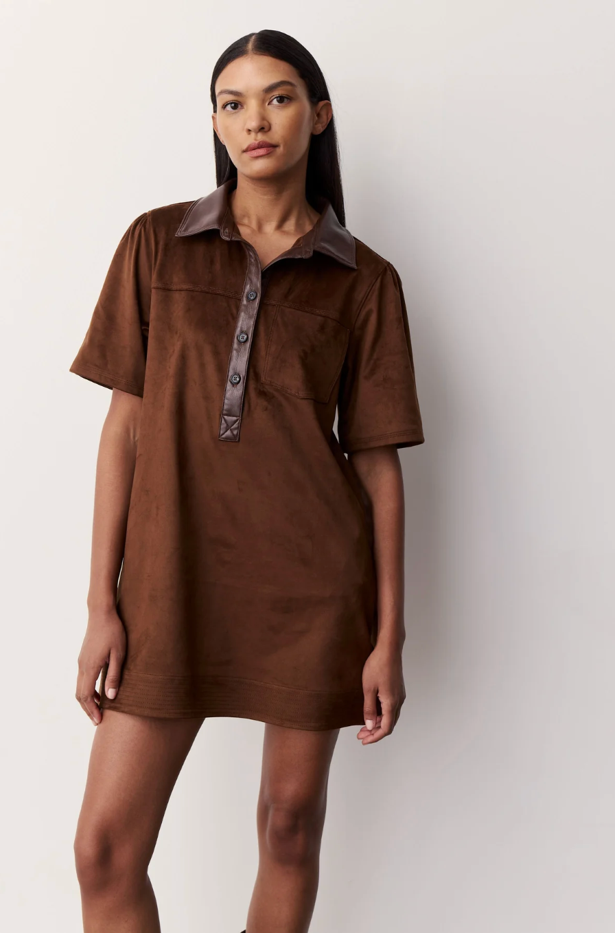 Suede Polo Dress
