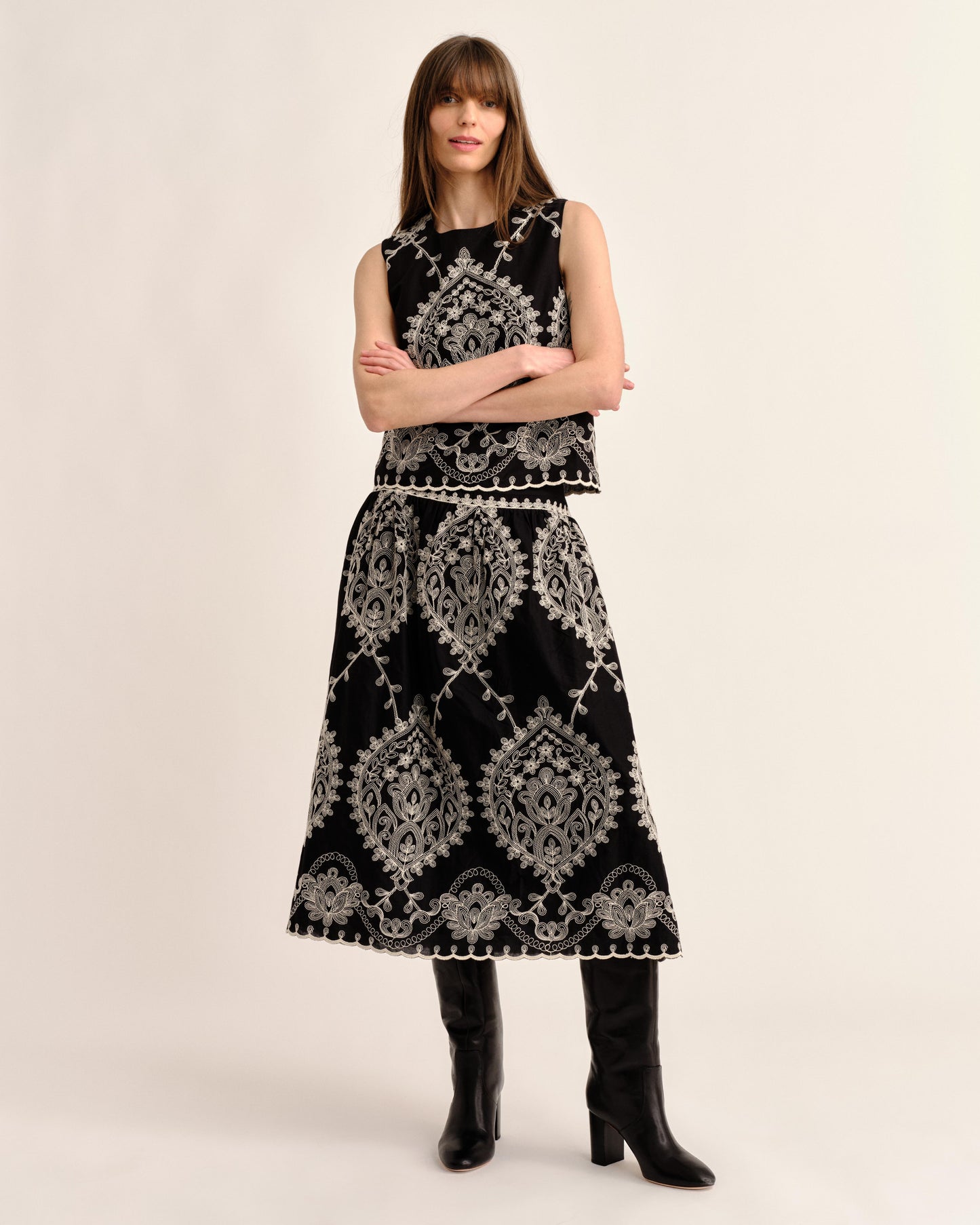 SP26 Georgia Midi Skirt-Noir