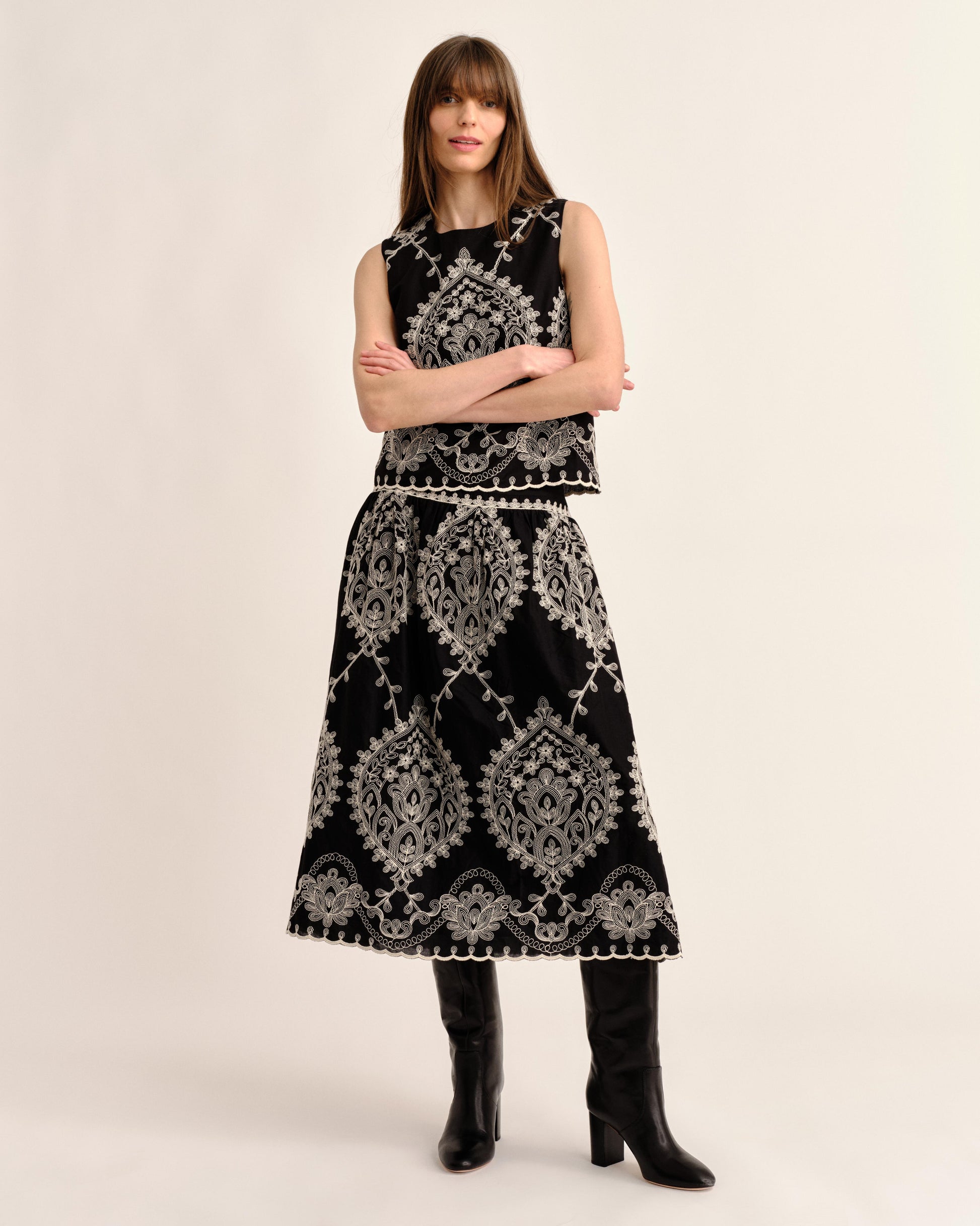 SP26 Georgia Midi Skirt-Noir